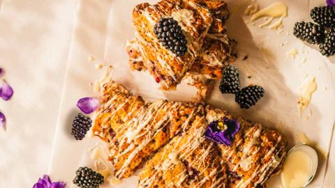 Scones with blackberries